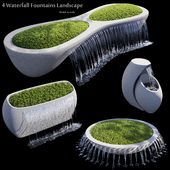 Waterfall Fountains Modern Landscape