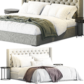 RH Adler Diamond Tufted Panel Fabric Bed