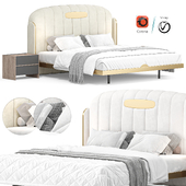 Modern Floating King Bed Faux by Homary