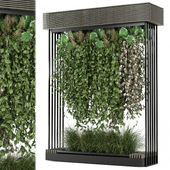 indoor hanging plants in metal box_ Set 1005