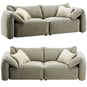 Flannel Upholstered Scandinavian Sofa