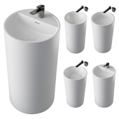 Set of floor-mounted free-standing sinks from MOMA design