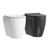 Modern Floor Standing Toilet, Ceramic, Rounded