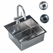 Kitchen sink with mixer tap