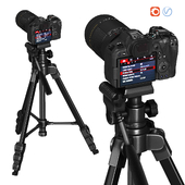 Camera on a tripod Canon R6 Mark II