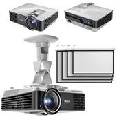 Projector BENQ + Screens + Ceiling mount