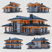 Two-story house in the Wright style