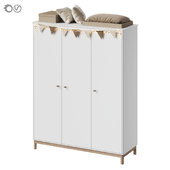 Wardrobe Ellipse Classic series 3-door for children's room