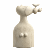 Sculpture Girl and Bird