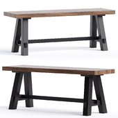 Elyon 48 Wide Rustic industrial Solid Wood Bench