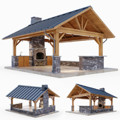 Gazebo with brick oven