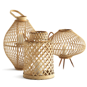 Wicker bamboo lantern