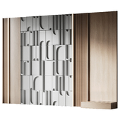 Headboard with plaster panel wall