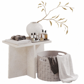 Bathroom accessories with a basket