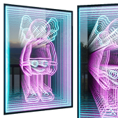 KAWS Neon Wall Decor Infinity Reflection