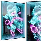 Neon wall decor COSMONAUT with endless effect