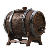 Stylized barrel with tap.