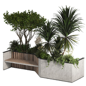 Concrete Flowerpot with Bench 13