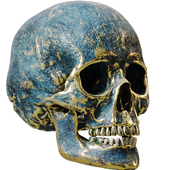 Stylized human skull..