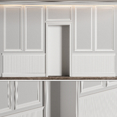 Doorway with moldings and panels in a classic style