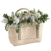 Bouquet in Rattan Handbag 01