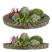 Flowerbed with stones