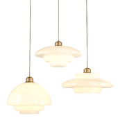 Miller Art Deco Milk Glass Pendant Light