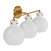 Dakota Brass Milky Dome Sconce