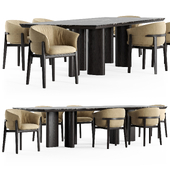 Poliform Leopold chair Adrien table
