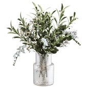 Bouquet of olive, eucalyptus and freesia branches