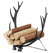 Pottery Barn Antler Fireplace Bronze Log Holder