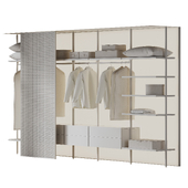 Wardrobe with light wall