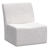 Chunky Boucle Ivory Laid Back Lounge Chair