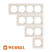 OM Polycarbonate frames for sockets and switches Werkel series Split ivory/white, soft-touch