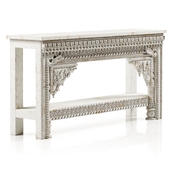 Indian Carved Console with Shelf