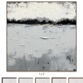 Plaster two square photo frames B-198