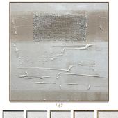 Plaster two square photo frames B-199