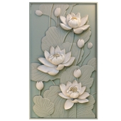 Bas-relief with lilies