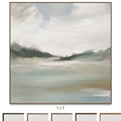 Plaster two square photo frames B-197