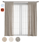 Curtain set 145. Linen