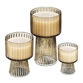 Lustre Glass Pedestal Candles by West Elm