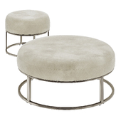 West Elm Round Box Frame Pouf