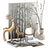 Forest decor with birches