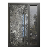 Entrance door with transom to cottage 26