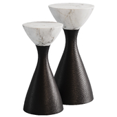 Palecek Ellory Leather And Stone Side Tables