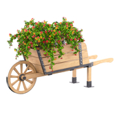 Garden cart with flowers
