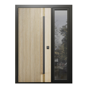 Entrance door with transom to cottage 30