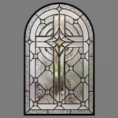 Church stained glass window "Cross"