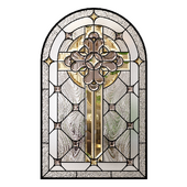 Church stained glass window "Cross" 2