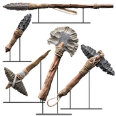 A collection of ancient people's weapons